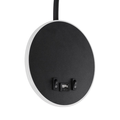 GOOSE 61695 Μοντέρνο Φωτιστικό Τοίχου - Απλίκα Ξενοδοχείου Reading Light με Φορτιστή USB 3A LED 6W 600lm 36° & 360° AC 220-240V IP20 Θερμό Λευκό 2700K - Bridgelux COB Chip & TÜV SÜD Driver - Μαύρο Ματ - Μ15.5 x Π22.5 x Υ30