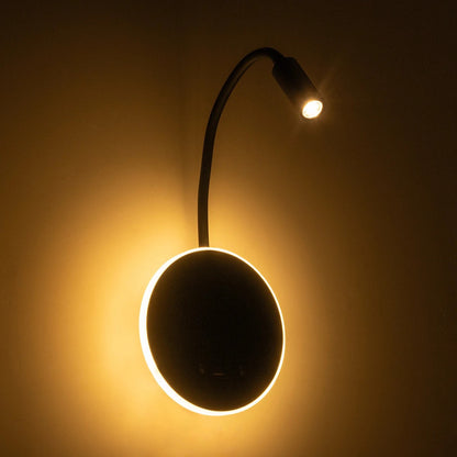 GOOSE 61695 Μοντέρνο Φωτιστικό Τοίχου - Απλίκα Ξενοδοχείου Reading Light με Φορτιστή USB 3A LED 6W 600lm 36° & 360° AC 220-240V IP20 Θερμό Λευκό 2700K - Bridgelux COB Chip & TÜV SÜD Driver - Μαύρο Ματ - Μ15.5 x Π22.5 x Υ30