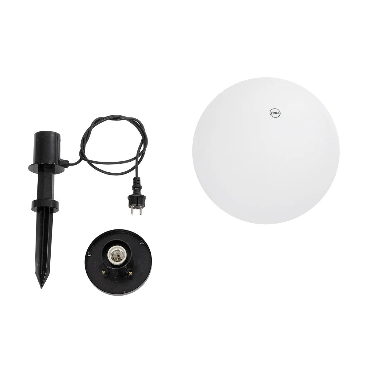 AGROS 61708 Φωτιστικό Κήπου / Καρφωτό με Ντουί 1 x E27 AC 220-240V Αδιάβροχο IP65 - Λευκό & Μάυρο - Μ30 x Π30 x Υ64cm