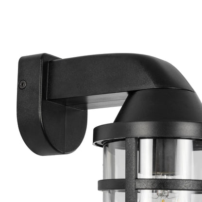 AGRE 61711 Φωτιστικό Τοίχου - Απλίκα Κήπου με Ντουί 1 x E27 AC 220-240V Αδιάβροχο IP65 - Μάυρο - Μ18 x Π11.5 x Υ22cm