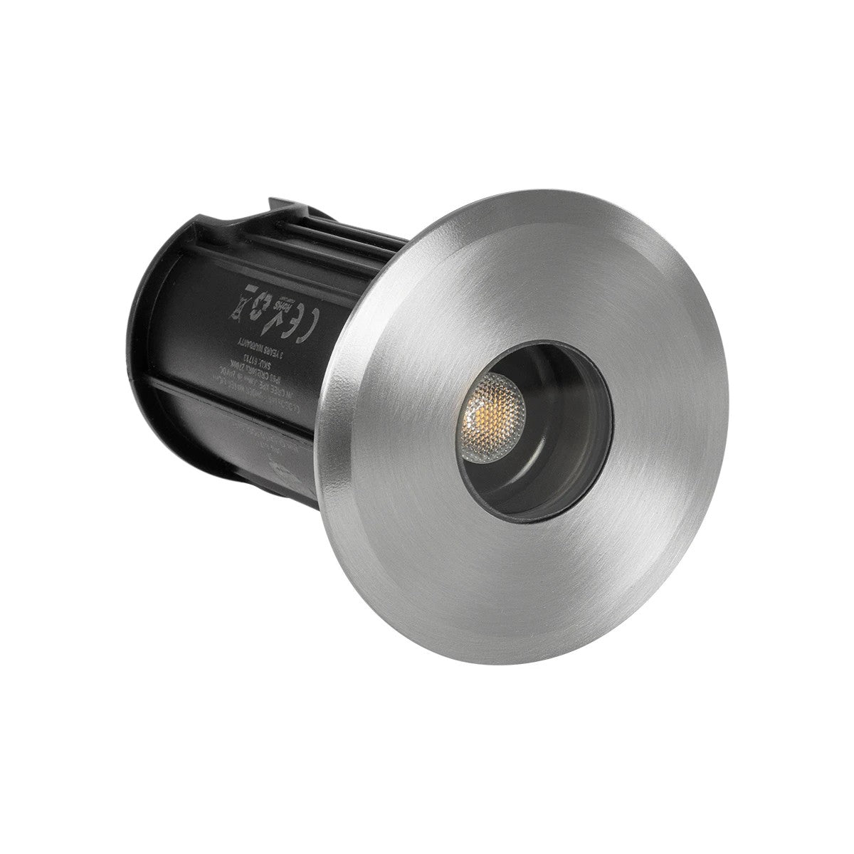 POOLIFY 61713 Υποβρύχιο Χωνευτό Σποτ για Σιντριβάνια/Πισίνες LED 3W 360lm 30° DC 24V Αδιάβροχο IP68 Θερμό Λευκό 2700K Dimmable - CREE XPE - Ανοξείδωτο Ατσάλι 316 & Tempered Glass - 1m VDE Rubber Καλώδιο - Φ6.5 x Υ8 / Q5.2