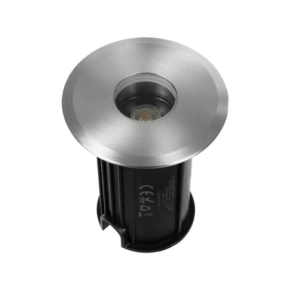 POOLIFY 61713 Υποβρύχιο Χωνευτό Σποτ για Σιντριβάνια/Πισίνες LED 3W 360lm 30° DC 24V Αδιάβροχο IP68 Θερμό Λευκό 2700K Dimmable - CREE XPE - Ανοξείδωτο Ατσάλι 316 & Tempered Glass - 1m VDE Rubber Καλώδιο - Φ6.5 x Υ8 / Q5.2