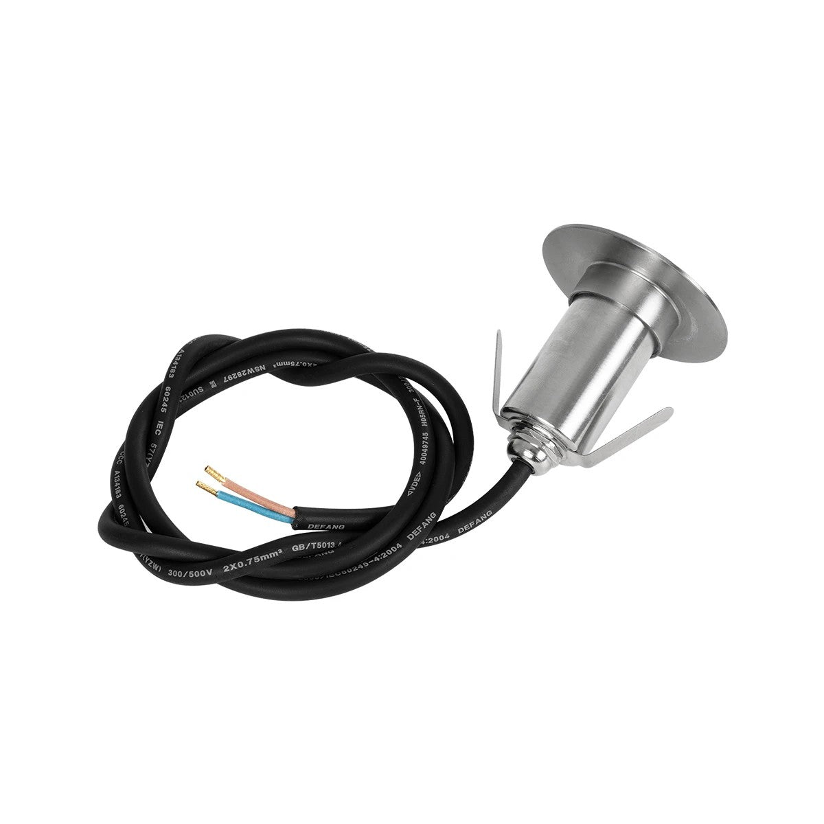 POOLIFY 61713 Υποβρύχιο Χωνευτό Σποτ για Σιντριβάνια/Πισίνες LED 3W 360lm 30° DC 24V Αδιάβροχο IP68 Θερμό Λευκό 2700K Dimmable - CREE XPE - Ανοξείδωτο Ατσάλι 316 & Tempered Glass - 1m VDE Rubber Καλώδιο - Φ6.5 x Υ8 / Q5.2