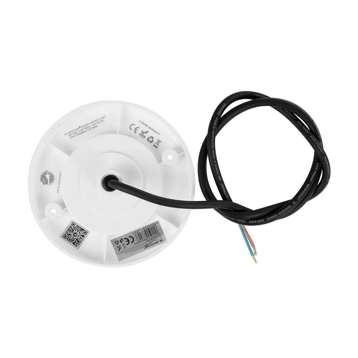 POOLARTY 61717 Υποβρύχιο Φωτιστικό για Σιντριβάνια/Πισίνες LED 8W 560lm 120° DC 12V Αδιάβροχο IP68 Μπλε Dimmable - Bridgelux SMD Chip - 1m VDE Rubber Καλώδιο - Μ13 x Π13 x Υ2