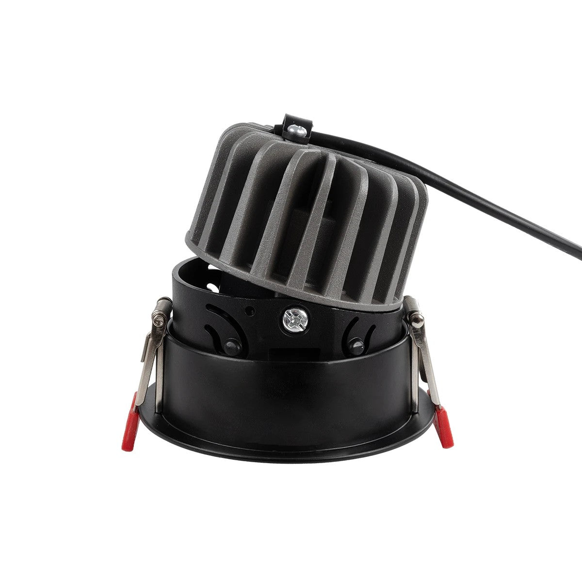 PINADO KLV-101-0128 Χωνευτό Φωτιστικό Downlight Σποτ LED 7W 875lm 15° AC 220-240V IP20 Φυσικό Λευκό 4500K - Bridgelux COB Chip & TÜV SÜD Driver - Μαύρο Ματ - Μ8.3 x Π8.3 x Υ8.2 / Q7.3