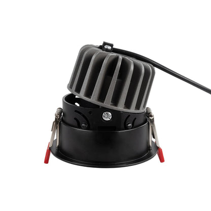 PINADO KLV-101-0128 Χωνευτό Φωτιστικό Downlight Σποτ LED 7W 875lm 15° AC 220-240V IP20 Φυσικό Λευκό 4500K - Bridgelux COB Chip & TÜV SÜD Driver - Μαύρο Ματ - Μ8.3 x Π8.3 x Υ8.2 / Q7.3