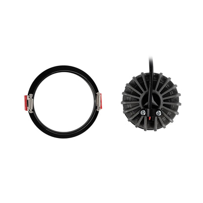 PINADO KLV-101-0126 Χωνευτό Φωτιστικό Downlight Σποτ LED 7W 840lm 15° AC 220-240V IP20 Θερμό Λευκό 2700K - Bridgelux COB Chip & TÜV SÜD Driver - Μαύρο Ματ - Μ8.3 x Π8.3 x Υ8.2 / Q7.3