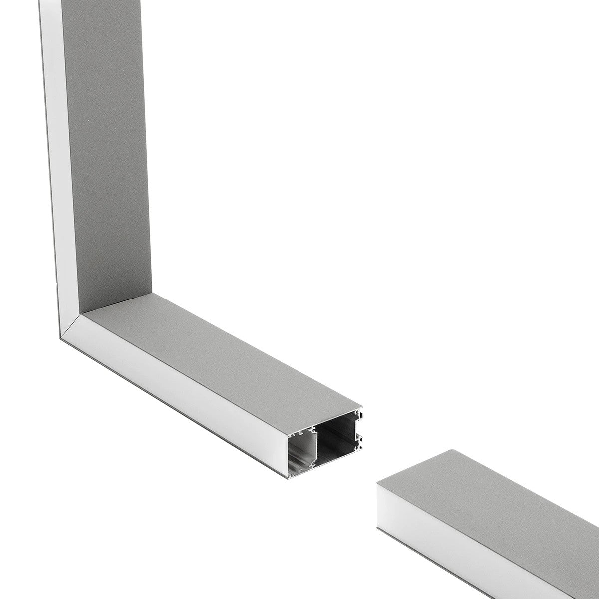 ALP-CORNER-SIDE90 LUMILINE 61768 Επιφανειακό / Κρεμαστό Προφίλ Αλουμινίου Γωνία με Λευκό Γαλακτερό Πατητό Κάλυμμα για Ταινίες LED IP20 - Γκρι Ανθρακί Ματ - Μ30 x Π3.5 x Υ7cm