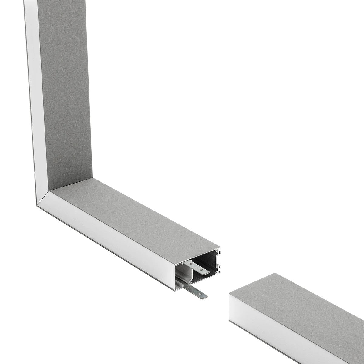 ALP-CORNER-SIDE90 LUMILINE 61768 Επιφανειακό / Κρεμαστό Προφίλ Αλουμινίου Γωνία με Λευκό Γαλακτερό Πατητό Κάλυμμα για Ταινίες LED IP20 - Γκρι Ανθρακί Ματ - Μ30 x Π3.5 x Υ7cm