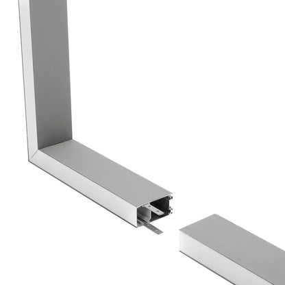 ALP-CORNER-SIDE90 LUMILINE 61768 Επιφανειακό / Κρεμαστό Προφίλ Αλουμινίου Γωνία με Λευκό Γαλακτερό Πατητό Κάλυμμα για Ταινίες LED IP20 - Γκρι Ανθρακί Ματ - Μ30 x Π3.5 x Υ7cm