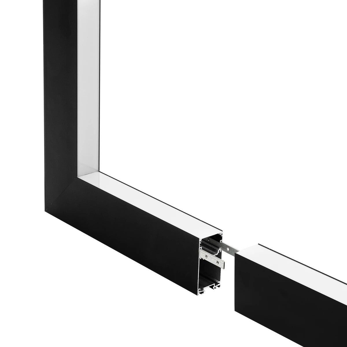 ALP-CORNER-IN90 LUMILINE 61770 Επιφανειακό / Κρεμαστό Προφίλ Αλουμινίου Γωνία με Λευκό Γαλακτερό Πατητό Κάλυμμα για Ταινίες LED IP20 - Μαύρο Ματ - Μ30 x Π3.5 x Υ7cm