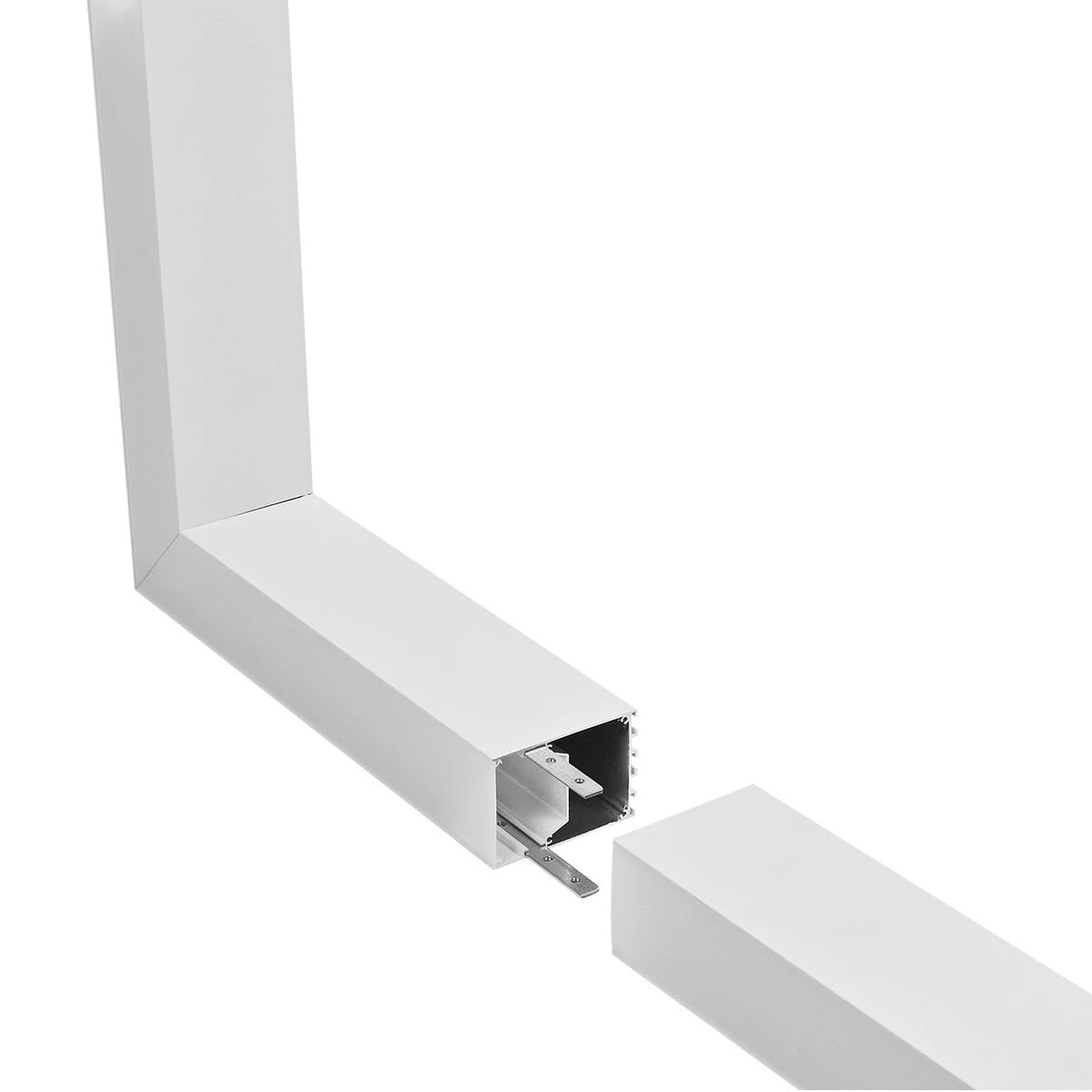 ALP-CORNER-SIDE90 BRIGHTRAIL 61777 Επιφανειακό / Κρεμαστό Προφίλ Αλουμινίου Γωνία με Λευκό Γαλακτερό Πατητό Κάλυμμα για Ταινίες LED IP20 - Λευκό Ματ - Μ30 x Π5 x Υ7.5cm