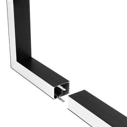 ALP-CORNER-SIDE90 BRIGHTRAIL 61778 Επιφανειακό / Κρεμαστό Προφίλ Αλουμινίου Γωνία με Λευκό Γαλακτερό Πατητό Κάλυμμα για Ταινίες LED IP20 - Μαύρο Ματ - Μ30 x Π5 x Υ7.5cm