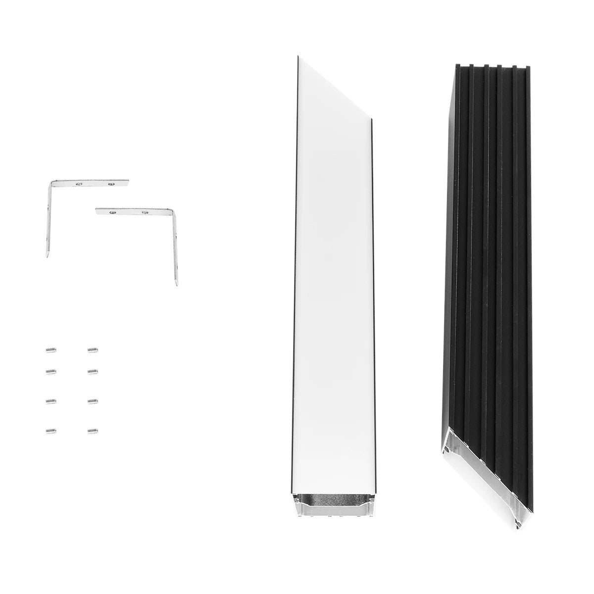 ALP-CORNER-SIDE90 BRIGHTRAIL 61778 Επιφανειακό / Κρεμαστό Προφίλ Αλουμινίου Γωνία με Λευκό Γαλακτερό Πατητό Κάλυμμα για Ταινίες LED IP20 - Μαύρο Ματ - Μ30 x Π5 x Υ7.5cm