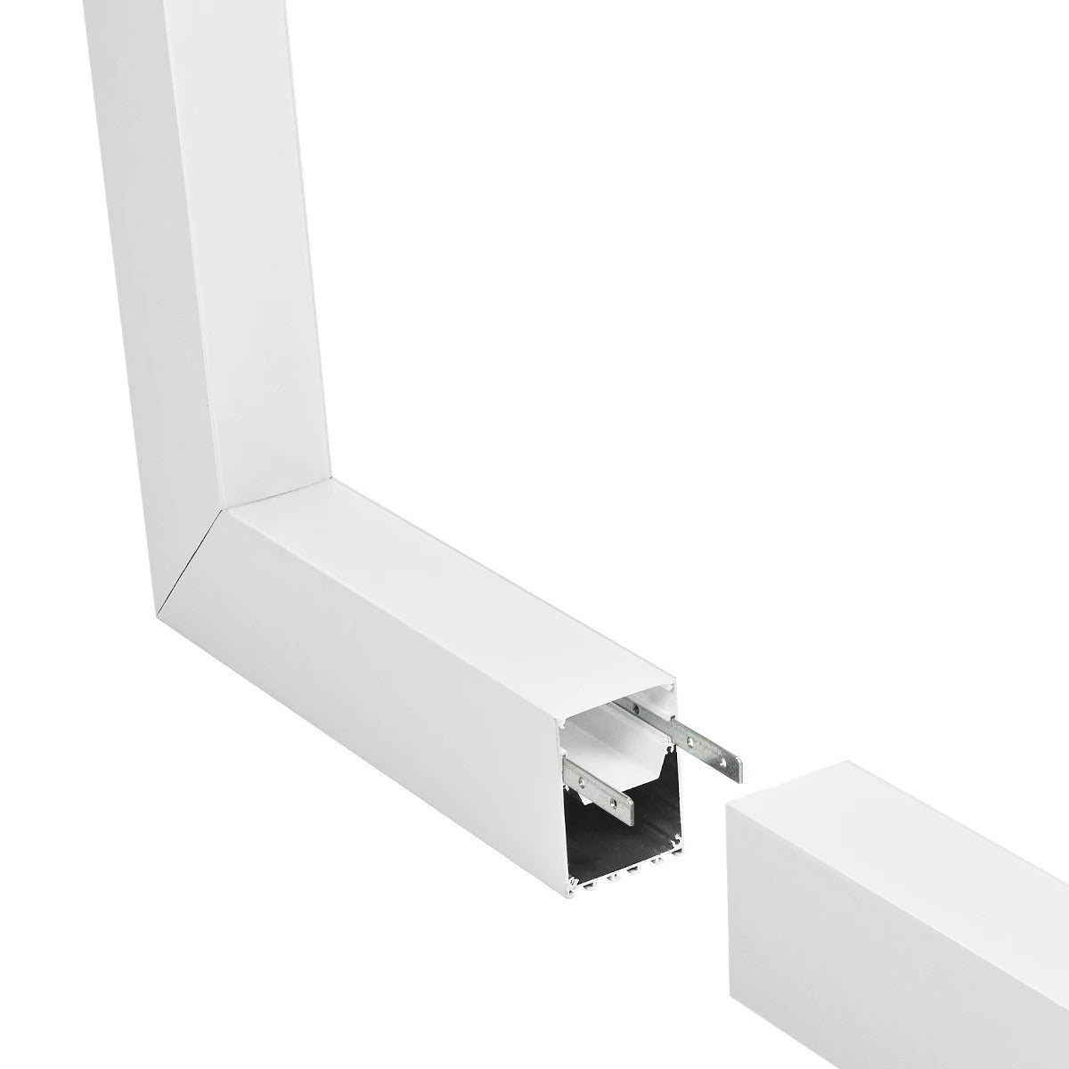 ALP-CORNER-IN90 BRIGHTRAIL 61780 Επιφανειακό / Κρεμαστό Προφίλ Αλουμινίου Γωνία με Λευκό Γαλακτερό Πατητό Κάλυμμα για Ταινίες LED IP20 - Λευκό Ματ - Μ30 x Π5 x Υ7.5cm