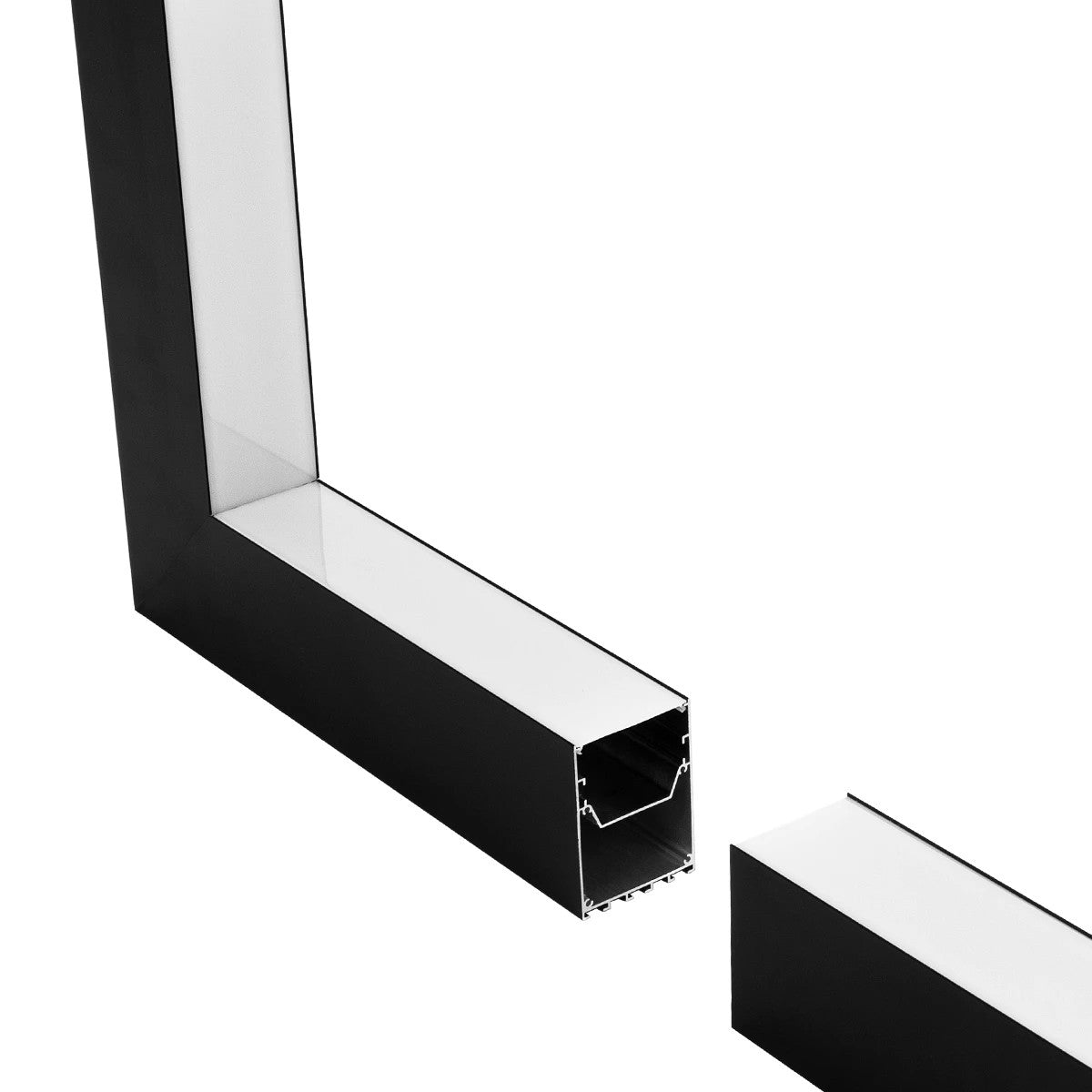 ALP-CORNER-IN90 BRIGHTRAIL 61781 Επιφανειακό / Κρεμαστό Προφίλ Αλουμινίου Γωνία με Λευκό Γαλακτερό Πατητό Κάλυμμα για Ταινίες LED IP20 - Μαύρο Ματ - Μ30 x Π5 x Υ7.5cm