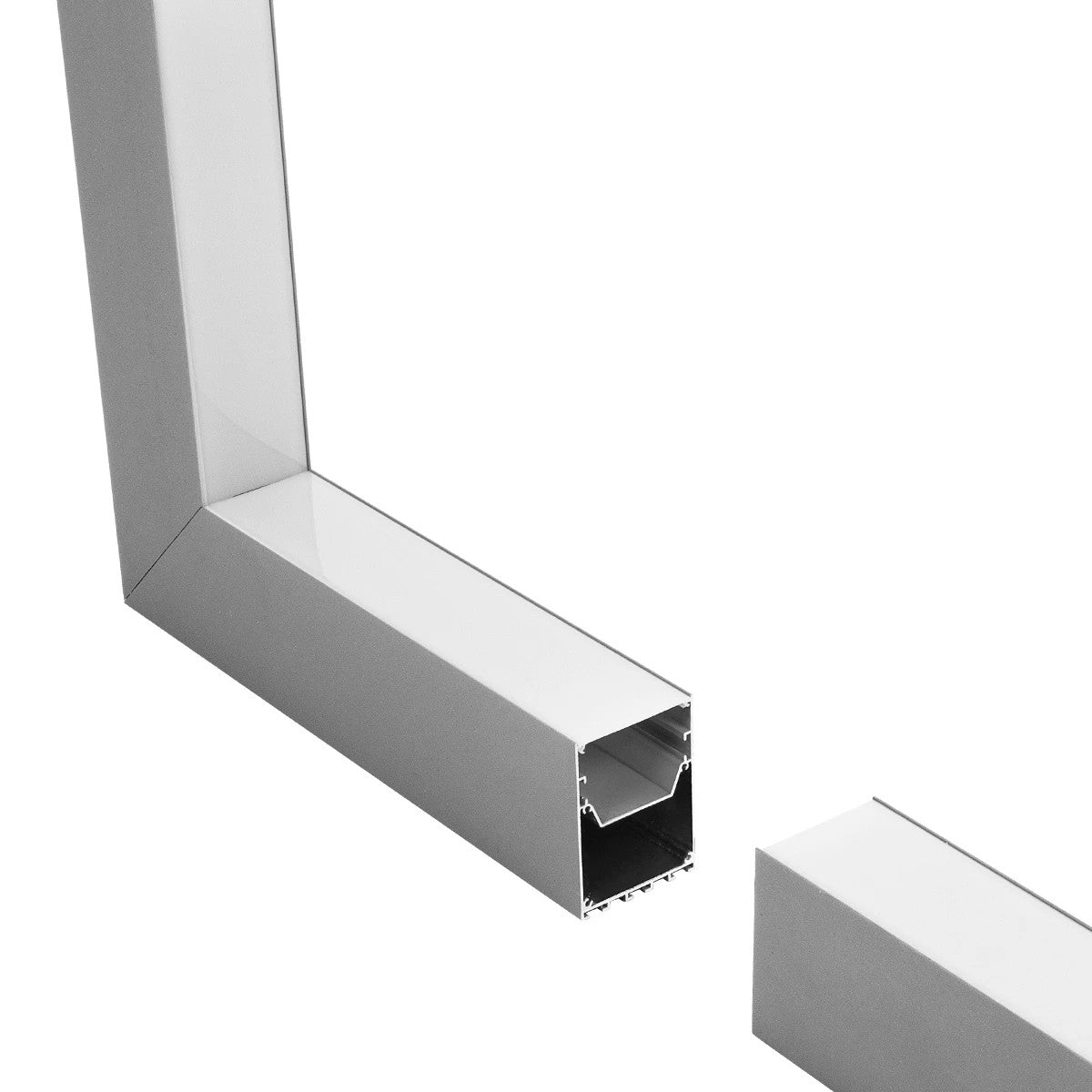 ALP-CORNER-IN90 BRIGHTRAIL 61782 Επιφανειακό / Κρεμαστό Προφίλ Αλουμινίου Γωνία με Λευκό Γαλακτερό Πατητό Κάλυμμα για Ταινίες LED IP20 - Γκρι Ανθρακί Ματ - Μ30 x Π5 x Υ7.5cm