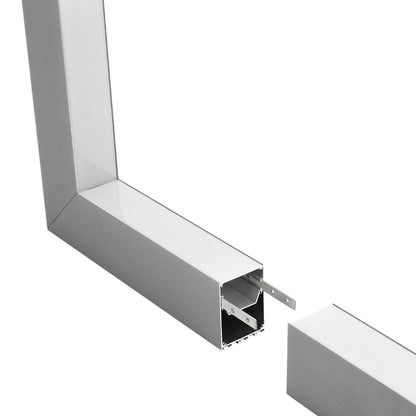 ALP-CORNER-IN90 BRIGHTRAIL 61782 Επιφανειακό / Κρεμαστό Προφίλ Αλουμινίου Γωνία με Λευκό Γαλακτερό Πατητό Κάλυμμα για Ταινίες LED IP20 - Γκρι Ανθρακί Ματ - Μ30 x Π5 x Υ7.5cm