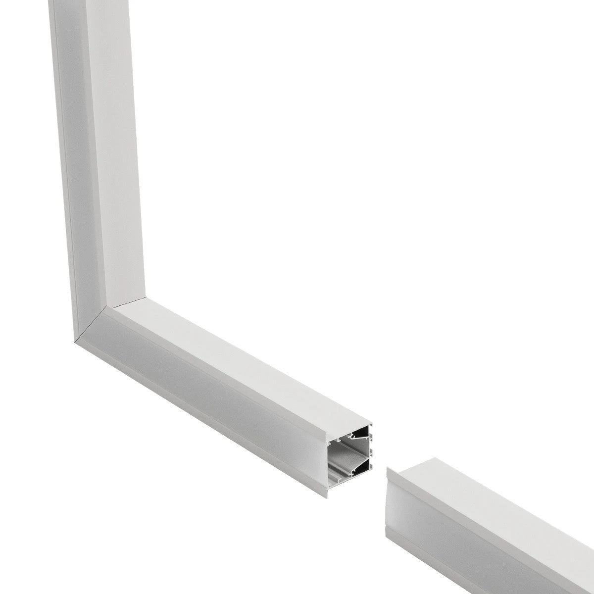 ALP-CORNER-SIDE90 RECESSA 61788 Χωνευτό Προφίλ Αλουμινίου Γωνία με Λευκό Γαλακτερό Πατητό Κάλυμμα για Ταινίες LED IP20 - Λευκό Ματ - Μ30 x Π3.5 x Υ4cm