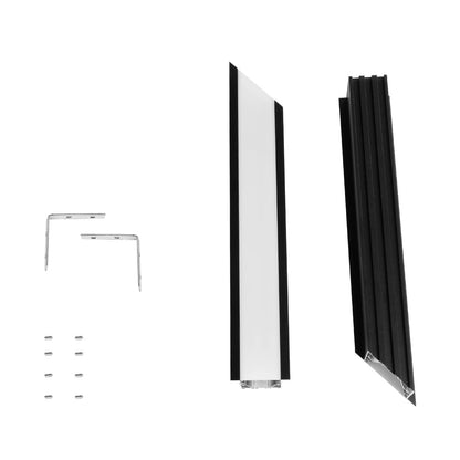 ALP-CORNER-SIDE90 RECESSA 61789 Χωνευτό Προφίλ Αλουμινίου Γωνία με Λευκό Γαλακτερό Πατητό Κάλυμμα για Ταινίες LED IP20 - Μαύρο Ματ - Μ30 x Π3.5 x Υ4cm