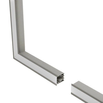 ALP-CORNER-SIDE90 RECESSA 61790 Χωνευτό Προφίλ Αλουμινίου Γωνία με Λευκό Γαλακτερό Πατητό Κάλυμμα για Ταινίες LED IP20 - Γκρι Ανθρακί Ματ - Μ30 x Π3.5 x Υ4cm