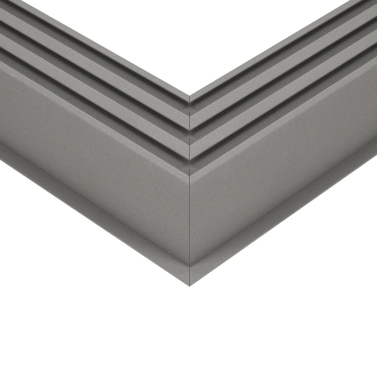 ALP-CORNER-SIDE90 RECESSA 61790 Χωνευτό Προφίλ Αλουμινίου Γωνία με Λευκό Γαλακτερό Πατητό Κάλυμμα για Ταινίες LED IP20 - Γκρι Ανθρακί Ματ - Μ30 x Π3.5 x Υ4cm