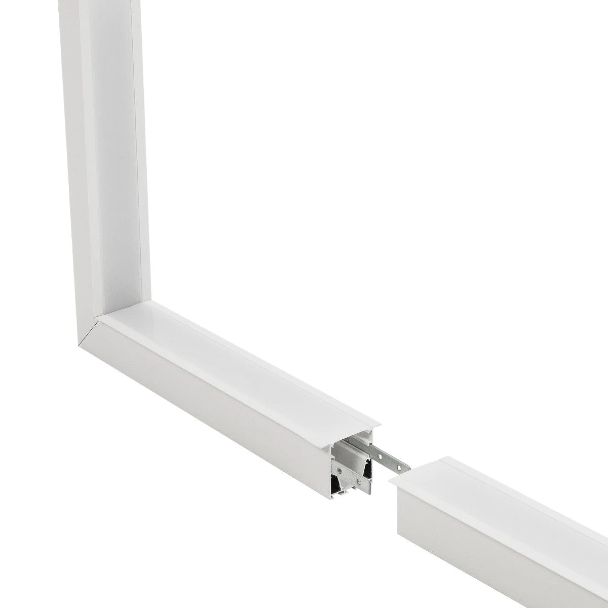 ALP-CORNER-IN90 RECESSA 61791 Χωνευτό Προφίλ Αλουμινίου Γωνία με Λευκό Γαλακτερό Πατητό Κάλυμμα για Ταινίες LED IP20 - Λευκό Ματ - Μ30 x Π3.5 x Υ4cm