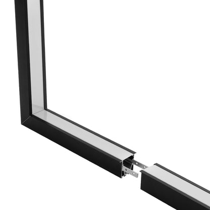 ALP-CORNER-IN90 RECESSA 61792 Χωνευτό Προφίλ Αλουμινίου Γωνία με Λευκό Γαλακτερό Πατητό Κάλυμμα για Ταινίες LED IP20 - Μαύρο Ματ - Μ30 x Π3.5 x Υ4cm