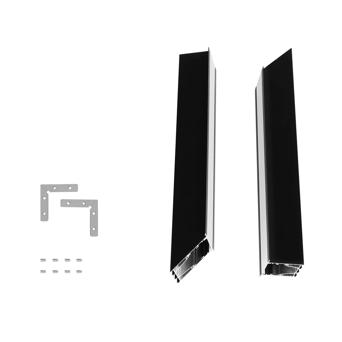 ALP-CORNER-IN90 RECESSA 61792 Χωνευτό Προφίλ Αλουμινίου Γωνία με Λευκό Γαλακτερό Πατητό Κάλυμμα για Ταινίες LED IP20 - Μαύρο Ματ - Μ30 x Π3.5 x Υ4cm