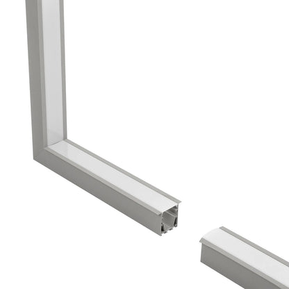 ALP-CORNER-IN90 RECESSA 61793 Χωνευτό Προφίλ Αλουμινίου Γωνία με Λευκό Γαλακτερό Πατητό Κάλυμμα για Ταινίες LED IP20 - Γκρι Ανθρακί Ματ - Μ30 x Π3.5 x Υ4cm