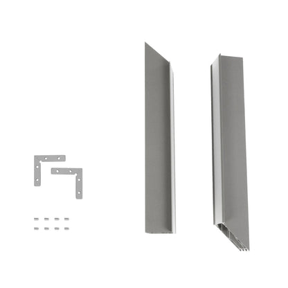 ALP-CORNER-IN90 RECESSA 61793 Χωνευτό Προφίλ Αλουμινίου Γωνία με Λευκό Γαλακτερό Πατητό Κάλυμμα για Ταινίες LED IP20 - Γκρι Ανθρακί Ματ - Μ30 x Π3.5 x Υ4cm