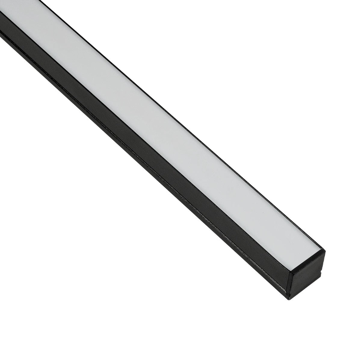 ALP-LINEAR GLOWTRACK 61797-3M Επιφανειακό Προφίλ Αλουμινίου με Λευκό Γαλακτερό Πατητό Κάλυμμα για Ταινίες LED IP20 - Μαύρο Ματ - Μ30 x Π2 x Υ2cm - Πακέτο 5 Τεμαχίων