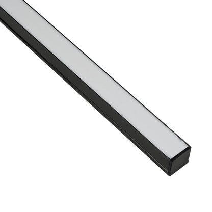ALP-LINEAR GLOWTRACK 61797-3M Επιφανειακό Προφίλ Αλουμινίου με Λευκό Γαλακτερό Πατητό Κάλυμμα για Ταινίες LED IP20 - Μαύρο Ματ - Μ30 x Π2 x Υ2cm - Πακέτο 5 Τεμαχίων