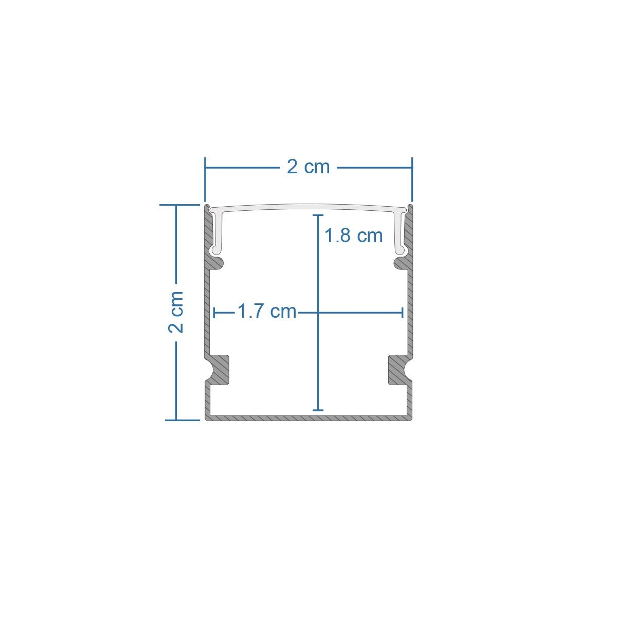 ALP-LINEAR GLOWTRACK 61798-3M Επιφανειακό Προφίλ Αλουμινίου με Λευκό Γαλακτερό Πατητό Κάλυμμα για Ταινίες LED IP20 - Γκρι Ανθρακί Ματ - Μ30 x Π2 x Υ2cm - Πακέτο 5 Τεμαχίων