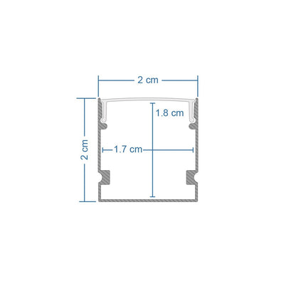 ALP-LINEAR GLOWTRACK 61798-3M Επιφανειακό Προφίλ Αλουμινίου με Λευκό Γαλακτερό Πατητό Κάλυμμα για Ταινίες LED IP20 - Γκρι Ανθρακί Ματ - Μ30 x Π2 x Υ2cm - Πακέτο 5 Τεμαχίων