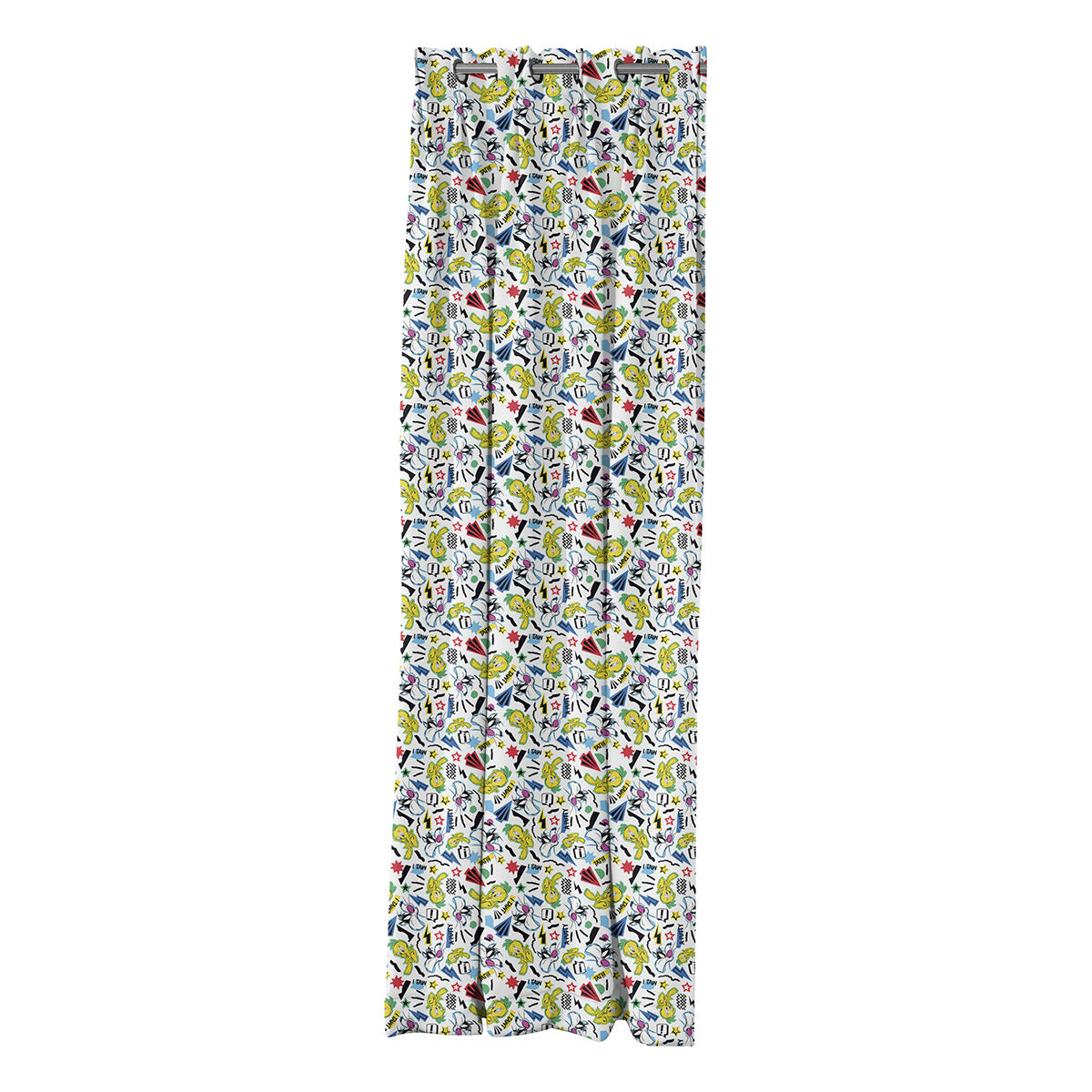 Κουρτίνα με 8 Μεταλλικούς Κρίκους Art 6190 Tweety 180x250εκ Εμπριμέ