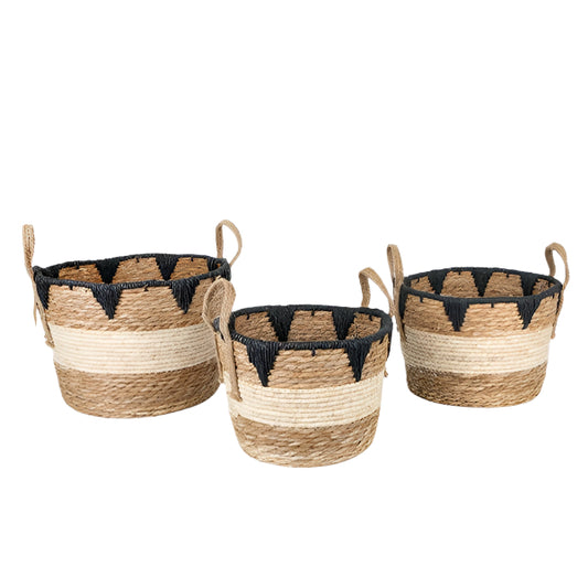 ΚΑΛΑΘΙΑ ΨΑΘΙΝΑ ΚΑΦΕ & ΜΑΥΡΟ ΣΕΤ 3 ΤΜΧ S:27x20x20 M:30x22x22 L:36x28x25