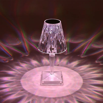 CRYSTAL 62042 Μοντέρνο Επιτραπέζιο Φωτιστικό Πορτατίφ LED 1W 100lm 360° DC 5V USB-C με Επαναφορτιζόμενη Μπαταρία Li-ion 3.7V 1600mAh IP44 Πολύχρωμο RGBW με Χειριστήριο Dimmable - Sanan SMD Chip - Διάφανο - Μ11.5 x Π11.5 x Υ25.5cm