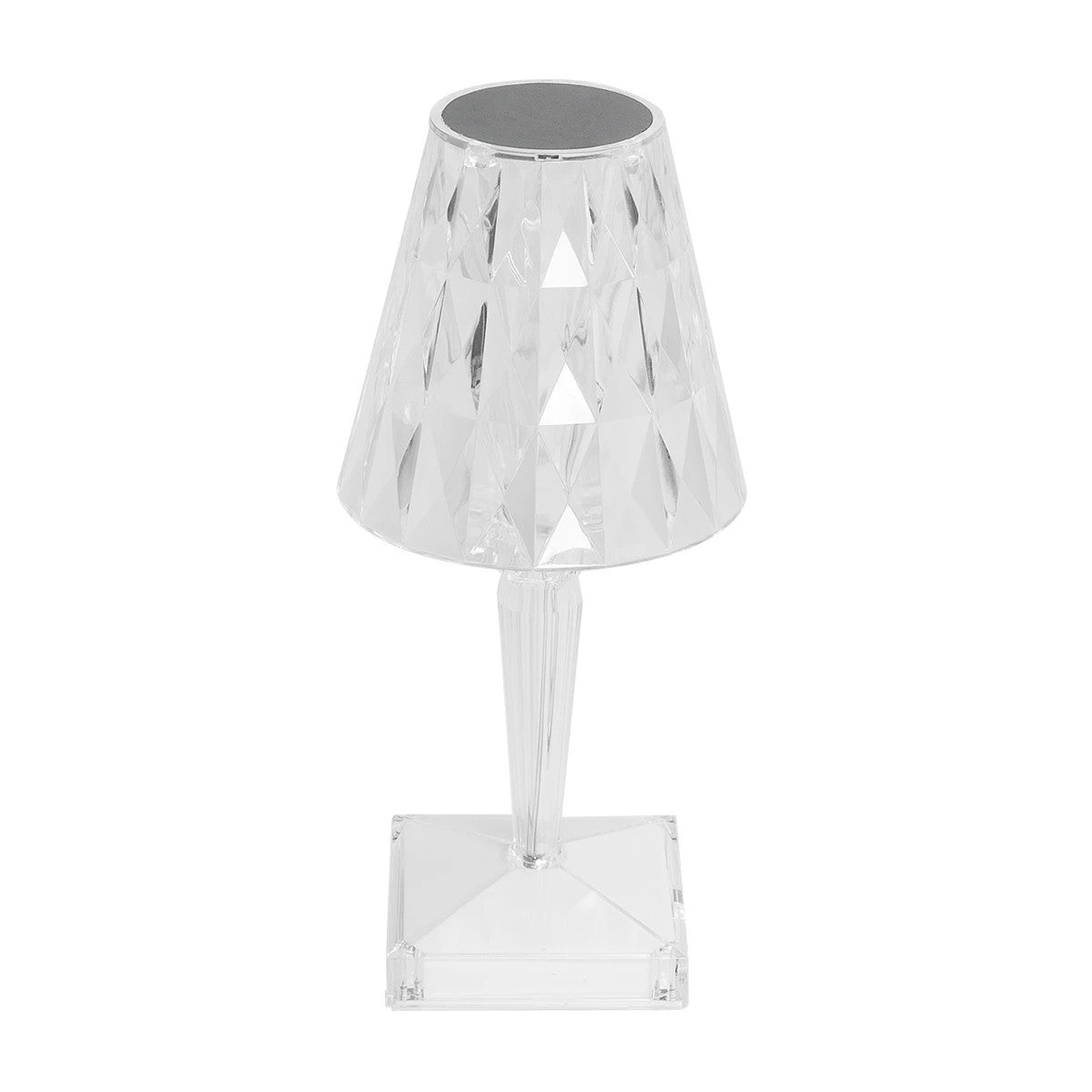 CRYSTAL 62042 Μοντέρνο Επιτραπέζιο Φωτιστικό Πορτατίφ LED 1W 100lm 360° DC 5V USB-C με Επαναφορτιζόμενη Μπαταρία Li-ion 3.7V 1600mAh IP44 Πολύχρωμο RGBW με Χειριστήριο Dimmable - Sanan SMD Chip - Διάφανο - Μ11.5 x Π11.5 x Υ25.5cm