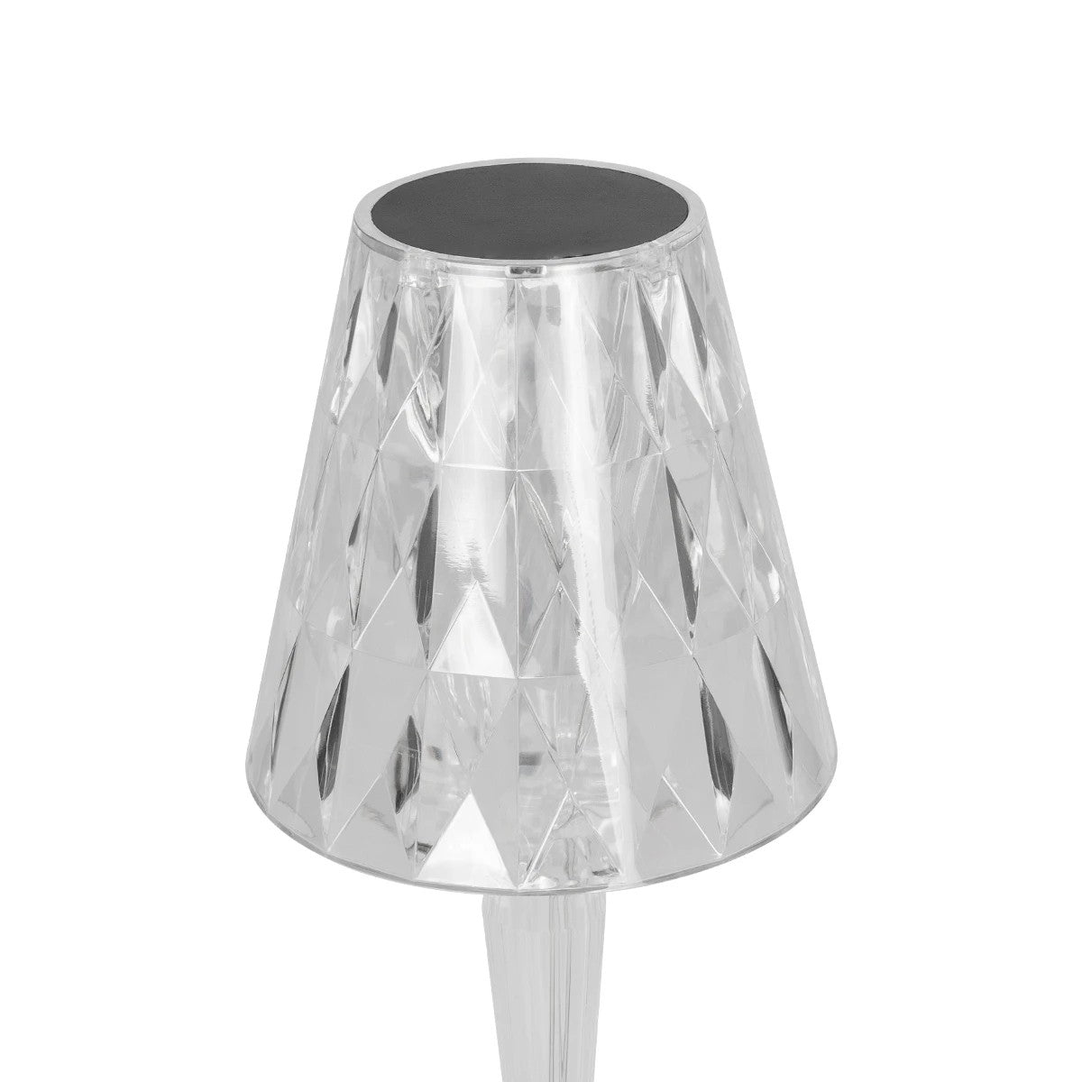 CRYSTAL 62042 Μοντέρνο Επιτραπέζιο Φωτιστικό Πορτατίφ LED 1W 100lm 360° DC 5V USB-C με Επαναφορτιζόμενη Μπαταρία Li-ion 3.7V 1600mAh IP44 Πολύχρωμο RGBW με Χειριστήριο Dimmable - Sanan SMD Chip - Διάφανο - Μ11.5 x Π11.5 x Υ25.5cm