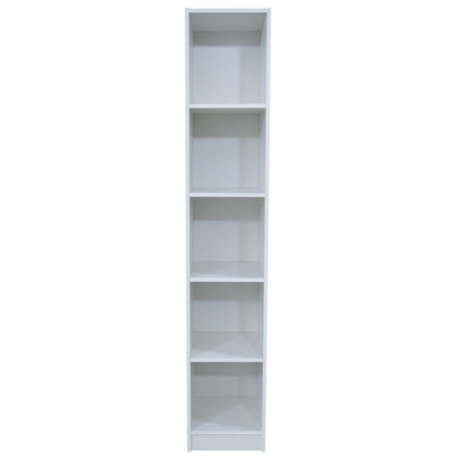 Eliot 5S Slim Bookcase White 30x30x180