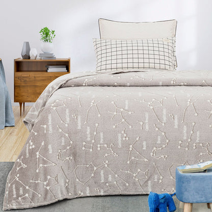 Κουβέρτα Μονή Φωσφορίζουσα Flash Art 6252 160x220εκ Γκρι