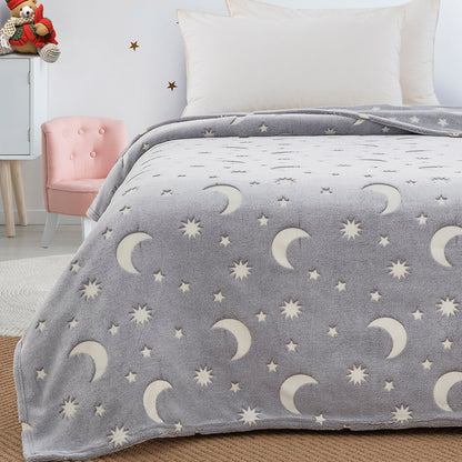 Κουβέρτα Μονή Φωσφορίζουσα Flash Art 6258 160x220εκ Γκρι