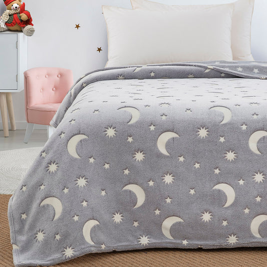 Κουβέρτα Μονή Φωσφορίζουσα Flash Art 6258 160x220εκ Γκρι