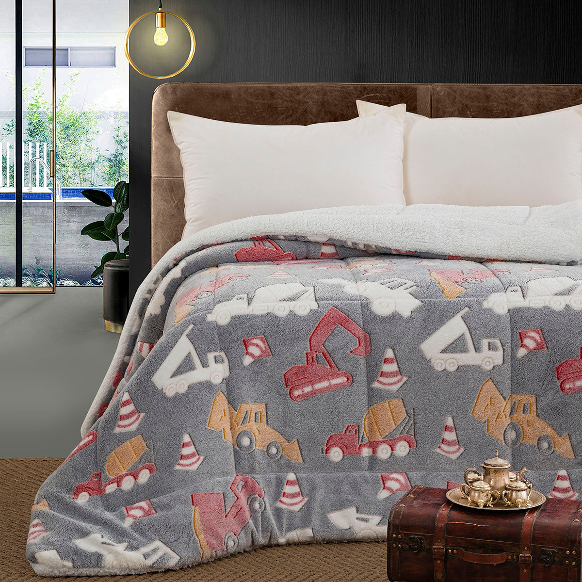 Κουβερτοπάπλωμα Μονό Φωσφοριζέ Glow Art 6269 160x220εκ Γκρι