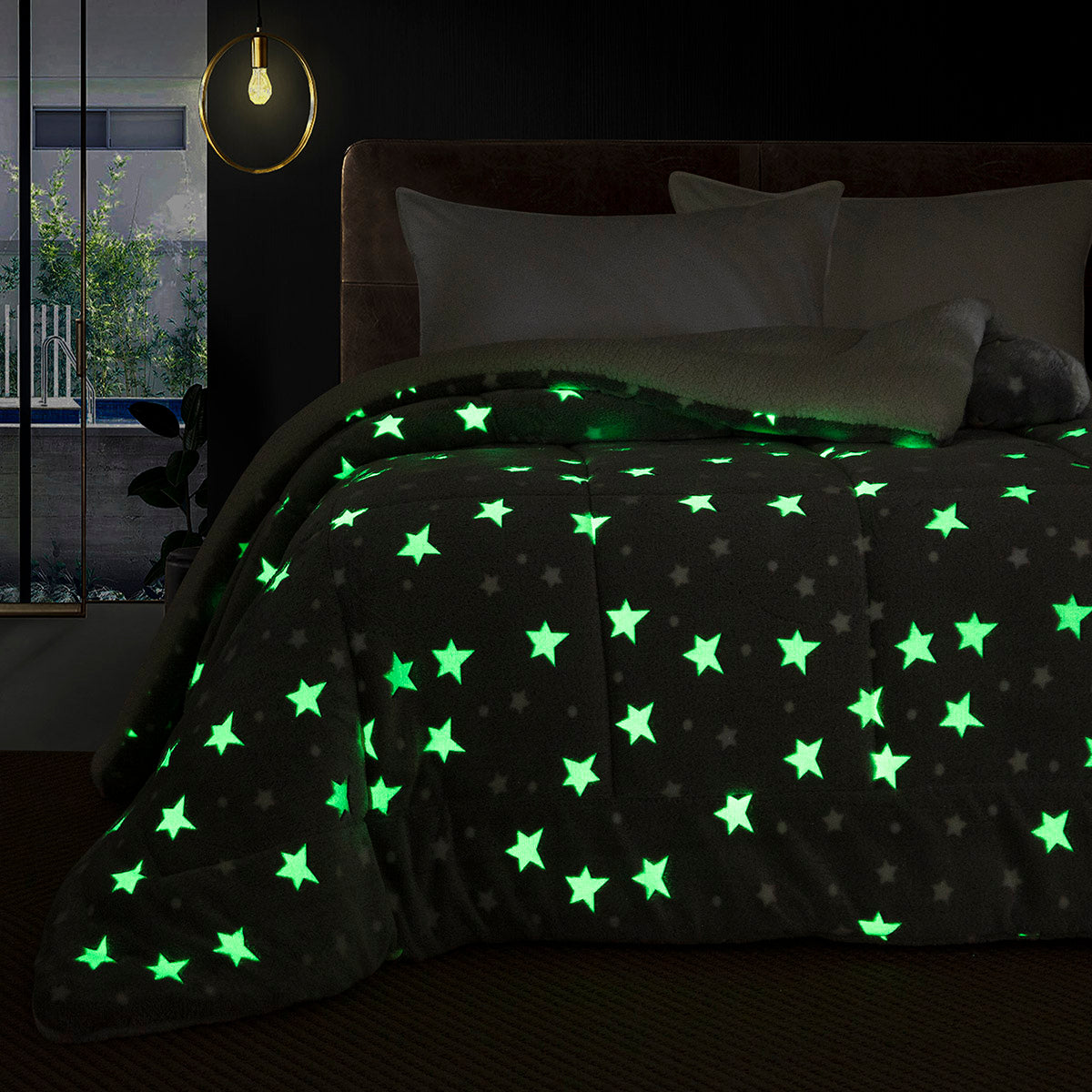 Κουβερτοπάπλωμα Μονό Φωσφοριζέ Glow Art 6271 160x220εκ Γκρι