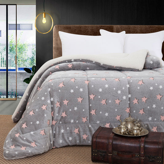 Κουβερτοπάπλωμα Μονό Φωσφοριζέ Glow Art 6271 160x220εκ Γκρι