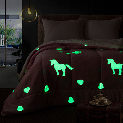 Κουβερτοπάπλωμα Μονό Φωσφοριζέ Glow Art 6272 160x220εκ Ροζ