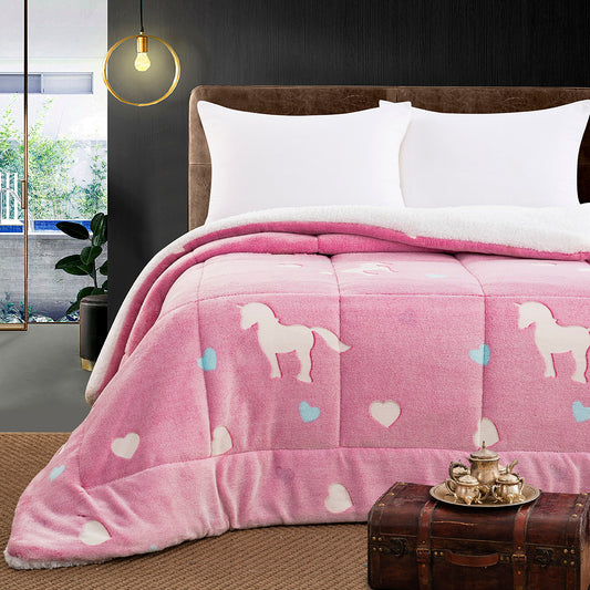 Κουβερτοπάπλωμα Μονό Φωσφοριζέ Glow Art 6272 160x220εκ Ροζ