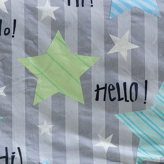 Σετ Παπλωματοθήκη Φανελένια Μονή Hello Art 6321 160x240εκ Γκρι/Μπλε